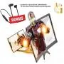 Curved Screen Magnifier -3D- 2 to 4 Times Amplifier for Smartphone Display with Radiation Protection - 12-Inch HD Universal Magnifying Stand for Movies, Video - with Wireless Waterproof Earphones Curved Screen Magnifier -3D- 2 to 4 Times Amplifier for Smartphone Display with Radiation Protection - 12-Inch HD Universal Magnifying Stand for Movies, Video - with Wireless Waterproof Earphones