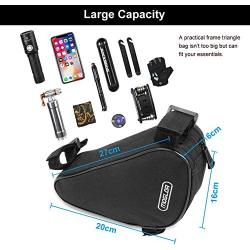 Bike Frame Storage Bag - Waterproof Bike Frame Triangle Bag Front Tube Repair Tool Bag Bicycle Saddle Frame Pouch for Road Mountain Cycling