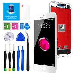 Keytas for iPhone 7 Screen Replacement Kit White 4.7" LCD Display Compatible with iPhone 7 Touch 3D Screen 4.7 Inch Digitizer Frame Assembly with Free Repair Tools Kit+ Screen Protector (White)