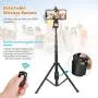 Selfie Stick Tripod,54" Extendable Tripod Stand with Cell Phone Mount Holder & Rechargeable Wireless Remote,Lightweight, Compatible with iPhone & Android Phone,Camera,Gopro Selfie Stick Tripod,54" Extendable Tripod Stand with Cell Phone Mount Holder & Rechargeable Wireless Remote,Lightweight, Compatible with iPhone & Android Phone,Camera,Gopro