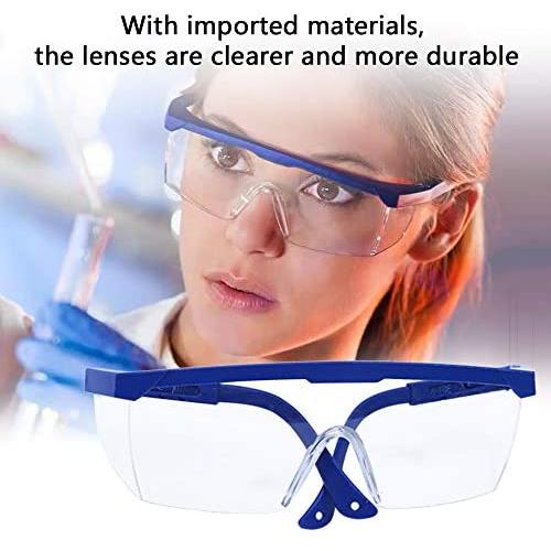 Decdeal Protective Goggles Multi-function Closed Safety Glasses Saliva Splashing and Anti-Fog Antisand Windproof Dust Resistant Transparent Outdoor Sport