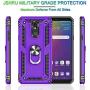 LG Stylo 5 Case, LG Stylo 5 Plus Case, LG Stylo 5V Case with Tempered Glass Screen Protector [2Pack], Jshru Military Grade Protective Phone Case with Ring Car Mount Kickstand for LG Stylo 5X Purple