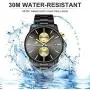 GOLDEN HOUR Mens Watches with Black/Silver Stainless Steel and Metal Casual Waterproof Chronograph Quartz Watch, Auto Date in Colorful Hands