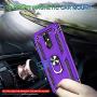 LG Stylo 5 Case, LG Stylo 5 Plus Case, LG Stylo 5V Case with Tempered Glass Screen Protector [2Pack], Jshru Military Grade Protective Phone Case with Ring Car Mount Kickstand for LG Stylo 5X Purple