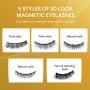 Upgraded 3D Magnetic Eyelashes Kit, Reusable Magnetic Eyelashes with Eyeliner,Magnetic Eyeliner and Magnetic Eyelash-No Glue Needed (5-Pairs)