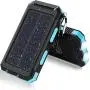 Solar Charger, 20000mAh Portable Outdoor Waterproof Solar Power Bank, Camping External Backup Battery Pack Dual 5V USB Ports Output, 2 Led Light Flashlight with Compass (Blue) Solar Charger, 20000mAh Portable Outdoor Waterproof Solar Power Bank, Camping External Backup Battery Pack Dual 5V USB Ports Output, 2 Led Light Flashlight with Compass (Blue)