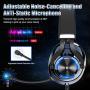EKSA USB Gaming Headset PS4 Xbox One Headset with Noise Cancelling Mic & RGB Light - Gaming Headphones for PC, Laptop, Xbox One Controller (Adapter Not Included), Playstation 4, Electroplated (Blue)