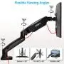 MOUNTPRO Single Monitor Desk Mount - Articulating Gas Spring Monitor Arm, Removable VESA Mount Desk Stand with Clamp and Grommet Base - Fits 13 to 27 Inch LCD Computer Monitors, VESA 75x75, 100x100 MOUNTPRO Single Monitor Desk Mount - Articulating Gas Spring Monitor Arm, Removable VESA Mount Desk Stand with Clamp and Grommet Base - Fits 13 to 27 Inch LCD Computer Monitors, VESA 75x75, 100x100