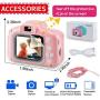 PAKESI Kids Selfie Camera, with 32GB SD Card,Best Birthday Gifts for Girls Age 3-9, HD Digital Video Cameras for Toddler-Pink