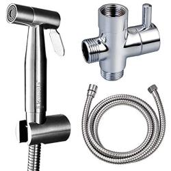 Kowela Handheld Bidet Toilet Sprayer, Stainless Steel Bathroom Bidet Sprayer Set, Baby Cloth Diaper Sprayer, Brush Nickel Finish,Wall or Toilet Mount