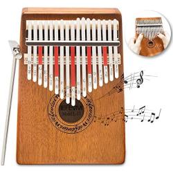 IEFEVIVI Kalimba 17 Key Thumb Piano - Thumb Pianos 17 Keys Mbira Kalimbas Made by Solid Mahogany with Tuning Hammer, Portable Thumb Piano Kalimba for Kids Beginners