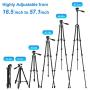 Phone Tripod,57" Extendable Travel Tripod Stand with Cell Phone Tripod Holder,Smartphone Remote Shutter,Compatible with iPhone/Android Phone,Camera,Gopro