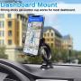 Car Truck Phone Mount Holder with 13-Inch Gooseneck Long Arm, Industrial-Strength Suction Cup Car Holder for All Cell Phones iPhone by 1Zero Windshield Dashboard Window Dash Mobile Mount