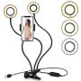 Selfie Ring Light for Phone,Double LED Ring Light with Stand and Phone Holder for Live Stream/Makeup,Small Ring Light with 3 Light Modes and 10 Brightness Levels