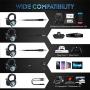 Gaming Headset for Xbox One, PS4 Gaming Headset with 7.1 Surround Sound Stereo, Noise Canceling Over Ear Headphones with Mic, LED Light, Soft Memory Earmuffs for Nintendo Switch, PC, Mac, Laptop