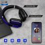 August EP650 Bluetooth Wireless Over Ear Headphones with aptX LL Low Latency/Multipoint/NFC / 3.5mm Audio in/Headset Microphone - Blue