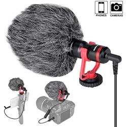 Professional Hi-sensity Hi-fidelity Mini Shotgun Video Condenser Microphone External Mic Compatible for DSLR Camera Camcorder Smartphone iPhone for Interview Podcast Live Streaming Vlog Youtube Studio