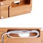 USB Charging Stand - Tendak Phone Stand with 3 USB Port Bamboo Wood Charging Dock Station for 38mm and 42mm Apple Watch & iPhone 6 6 Plus 5S 5 7 7 Plus and Other Smartphone