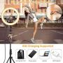 10 Selfie Ring Light with Tripod Stand, Upgraded Dimmable Camera LED Ring Light with 3 Phone Holder for TikTok/YouTube/Live Stream/Vlog/Makeup/Camera/Photography Compatible with iPhone Android