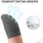 Newseego Mobile Game Controller Finger Sleeve Sets [6 Pack],Smooth Thin Anti-Sweat Breathable Full Touch Screen Sensitive Shoot Aim Joysticks Finger Set for Knives Out/Rules of Survival-Gray