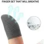 Newseego Mobile Game Controller Finger Sleeve Sets [6 Pack],Smooth Thin Anti-Sweat Breathable Full Touch Screen Sensitive Shoot Aim Joysticks Finger Set for Knives Out/Rules of Survival-Gray