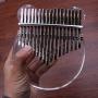 Koldot Clear Kalimba 17 Keys Engraved With Notes Bear Shaped Thumb Piano Solid Finger Piano Clear Body Cute Crystal Acrylic Kalimba With Tuning Hammer Hard Case Gifts for Kids Adult Beginners