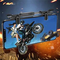 Haoyushangmao Rock Gamepad for PUBG iOS Android Joystick Joypad L1 R1 Mobile Phone Game Pad Shooter Controller Trigger Fire Button Handle (Color : Black)