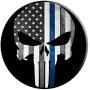Thin Blue Line Patriotic Police Skull Flag - Phone Accessory PopSockets Grip and Stand for Phones and Tablets