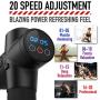 Massage Gun Deep Tissue Percussion Muscle Massager for Pain Relief, 20 Adjustable Speed 9 Replaceable Heads Handheld Electric Body Massager Super Quiet Brushless Motor