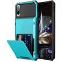 Vofolen Case for iPhone Xs Max Case Wallet ID Slot Credit Card Holder Scratch Resistant Dual Layer Protective Bumper Rugged TPU Rubber Armor Hard Shell Case Cover for iPhone Xs Max 10S Max Light Blue