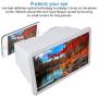 Mobile Phone Screen Magnifier, Universal 12 Inch Mobile Phone 3D Retractable Amplifier Screen Magnifier, Retractable High Definition Screen Amplifier Enlarged Expander(White)
