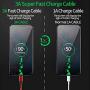 Cabepow 3Pack 6Ft USB Type C Cable, 3A Fast Charge Cord Compatible with Samsung Galaxy S10 / S9 / S8 / Note 8,LG V20 / V30 / V40, Premium Nylon Braided USB-C to USB-A Fast Charging C Cables (Red)