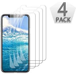 [4-Pack] Screen Protector Compatible with iPhone Xs, iPhone X, 5.8 Inch Tempered Glass Screen Protector