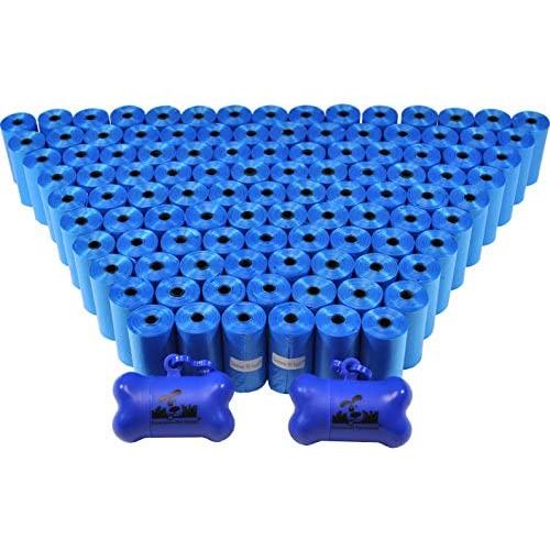 Downtown Pet Supply Dog Pet Waste Poop Bags with 2 Leash Clips and Dispensers (Bags: 520, 740, 1000, or 2200, Colors: Rainbow, Rainbow with Paw Prints, Blue, Black, Black Paw Prints, Pink, Purple)