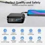 Portable Charger with AC Plug, 15000mAh Portable Phone Charger, 18W PD QC3.0 USB C Power Bank 4 Output 2 Input, External Battery Pack Phone Charger Built-in Type-C 2 Cables Compatible for iPhone etc