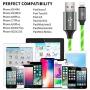 LED Phone Charger Cable - 6.5ft Light Up Visible Flowing Charger Charging Cord Compatible with 11 Pro Max XS XR X 8 7 6S 6 Plus 5S 5 (Green)