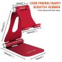 Adjustable Cell Phone Stand,YOSHINE Cell Phone Holder Compatible for iPhone&iPad Desktop Phone Tablet Stand with Anti-Slip Base & Convenient Charging Port Universal Stand for All Smartphones & Tablets