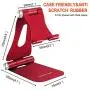 Desktop Cell Phone Holder Foldable, Adjustable Cell Phone Stands Tablet Holder Universal Aluminium Stands for Nintendo Switch iPhone iPad Pro Stand iPad Mini Stands and Holders for Desk - Red Desktop Cell Phone Holder Foldable, Adjustable Cell Phone Stands Tablet Holder Universal Aluminium Stands for Nintendo Switch iPhone iPad Pro Stand iPad Mini Stands and Holders for Desk - Red