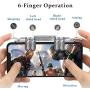 Newseego Mobile Game Controller, L1R1 Mobile Game 6 Fingers Trigger Sensitive Shoot and Aim Keys Buttons for Rules of Survival/Knives Out for Android & iOS (Transparent/6 Fingers)