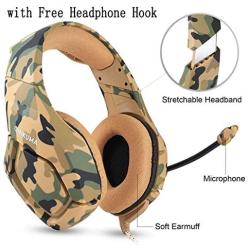 Best Gaming Headset PS4, Compatible for Xbox One, Nintendo Switch, ONIKUMA K1 Stereo Noise Cancelling Over Ear Headphones with Microphone, PC, Phone, with Free Headphone Hook,About 15 Days Delivery