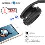 Bluetooth Foldable Headphones Wireless Over-Ear Stereo Earbuds, Wired Headsets with Built-in Microphone Soft Earmuffs & Lightweight for iPhone/Samsung/LG/iPad/PC/TV with Carrying Case (Black)