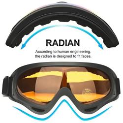 COOLOO Ski Goggles, Snowboard Goggles for Men Women & Youth, Kids, Boys & Girls, Snow Goggle Winter Skiing Sport Goggles with Helmet Anti Fog Protection, Anti-Glare Lenses, Wind Resistance, 2 Pack