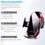 Wirelsss Car Charger,QI Fast Charging Air Vent Holder Auto-Clamping Smart Sensor Phone Holder for Car Compatible with iPhone 11/11 Pro/11 Pro Max/Xs/XR/X/8/8+,Samsung S10/S10+/S9/S9+(Red)
