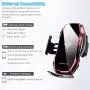 Wirelsss Car Charger,QI Fast Charging Air Vent Holder Auto-Clamping Smart Sensor Phone Holder for Car Compatible with iPhone 11/11 Pro/11 Pro Max/Xs/XR/X/8/8+,Samsung S10/S10+/S9/S9+(Red)