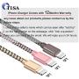 OTISA Charger Cable for Phone, Charger Cord 3 Pack Nylon Braided Charging Cord Compatible Phone xs/xsmax/xr/8/8plus/7/7plus/6/6plus pad pod & More(Gold/Pink/Grey)