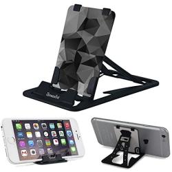 Pocket-Size Slim-Pro Stand by Amusent, Ultra Slim Portable Phone Stand, Foldable Kickstand, Sturdy, Adjustable, Multi-Angled, Compatible w/iPhone, Smartphones & Tablets