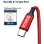 AkoaDa USB-C to USB-C 100W Cable 10ft, USB C Braided Fast Charging Cable Compatible with MacBook Pro 2020/2019/2018, iPad Pro 2020/2019/2018,Samsung Galaxy Note 20,Pixelbook and Type-C Laptops (Red)