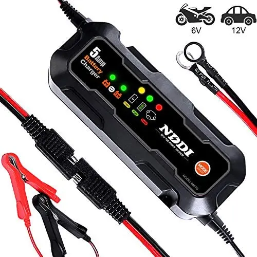 NDDI Automatic Battery Charger, 6V-12V 5000mA Quick Smart Trickle Battery Charger for Motorcycle Car Boat Lawn Mower(5A) NDDI Automatic Battery Charger, 6V-12V 5000mA Quick Smart Trickle Battery Charger for Motorcycle Car Boat Lawn Mower(5A)