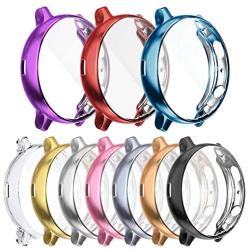 [10-Pack] Screen Protector Case Compatible with Samsung Galaxy Watch Active 2 40mm Cover, All-Around Protective Cover Soft TPU Bumper Frame Accessories (10 Colors, Active 2 40mm)