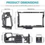 Neewer Camera Cage Compatible with BMPCC 4K and 6K Blackmagic Design Pocket Cinema Camera 4K and 6K with Quick Shoe Plate and Cold Shoe
